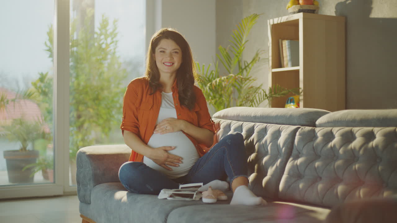 Pregnant Woman Relaxing at Home