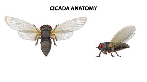 anatomical breakdown of cicada body parts