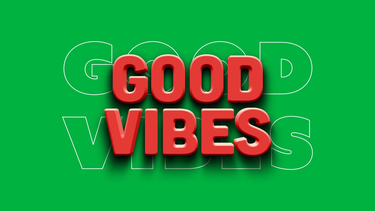 Animasjon av teksten "vibes" i røde bokstaver som gjentas på hvit bakgrunn.