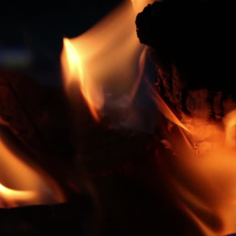 close up of big outdoor bonfire