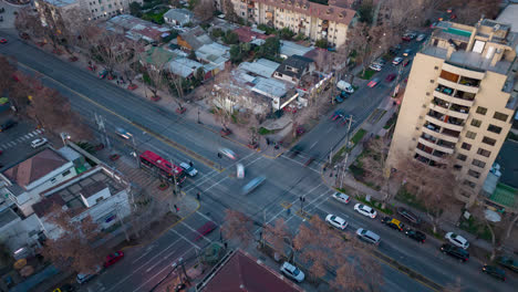 Santiago-De-Chile-Calles-Panorámica-Tima-Lapse-Calles-Tráfico-Apurado