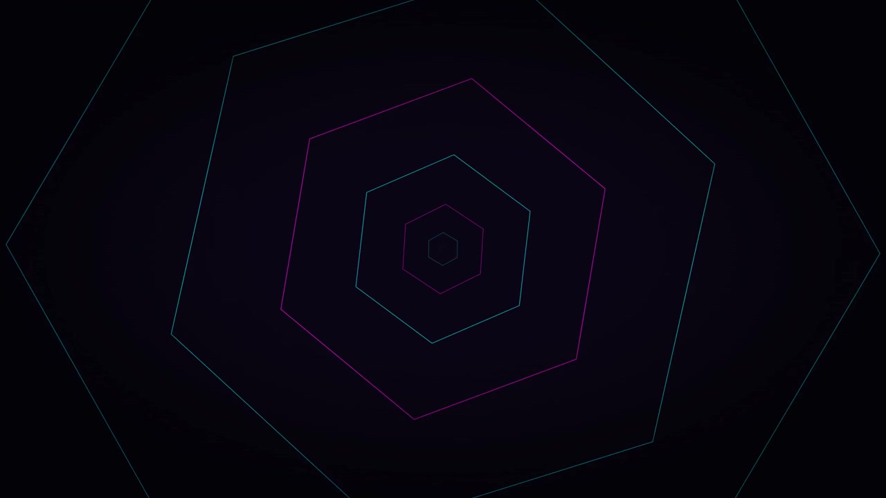Abstract Motion Background with Pulsing Neon Hexagons