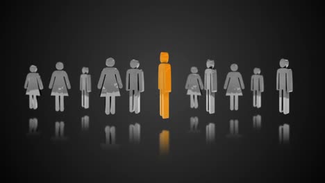 hombres y mujeres 3d rotando