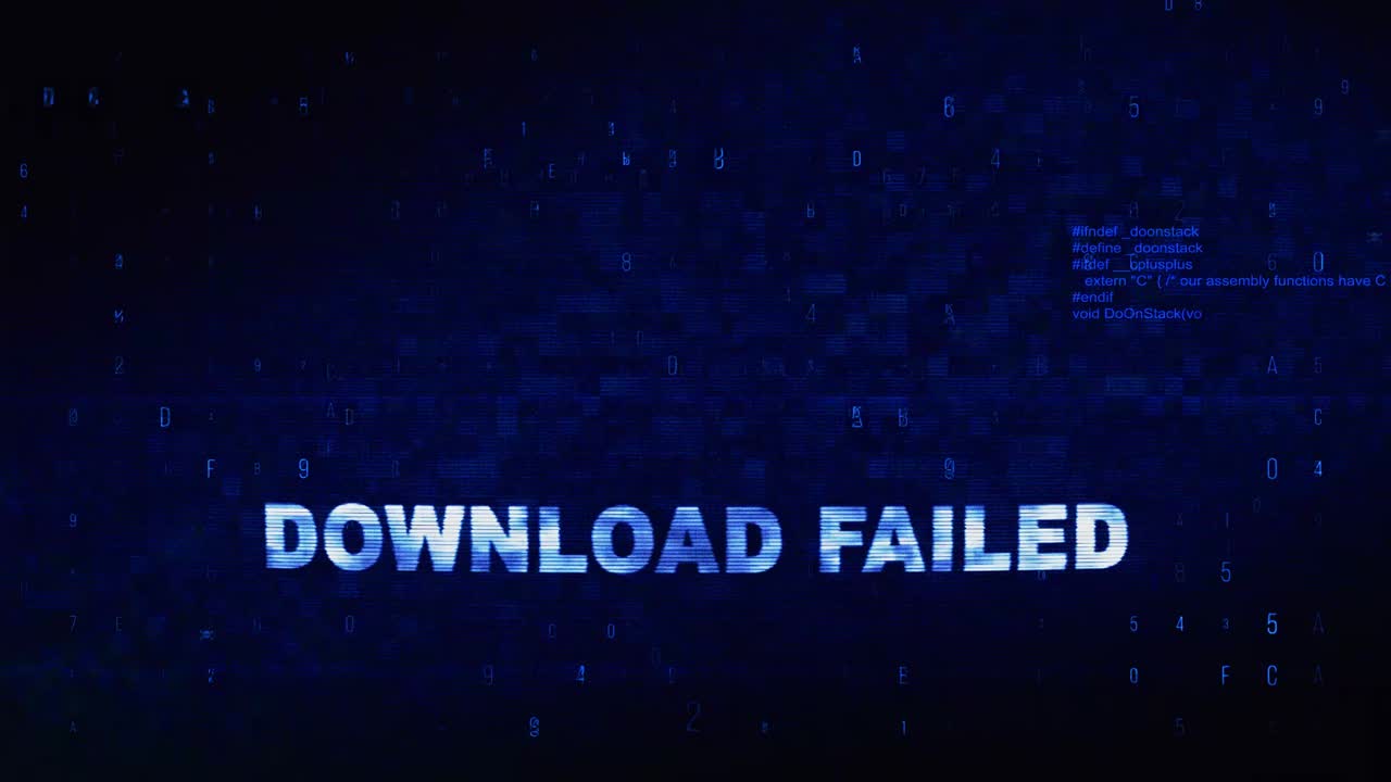 Download Failed Error Message on Digital Display