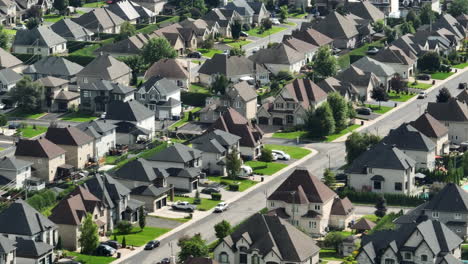 montreal quebec aerial view of dense housing projects single family homes