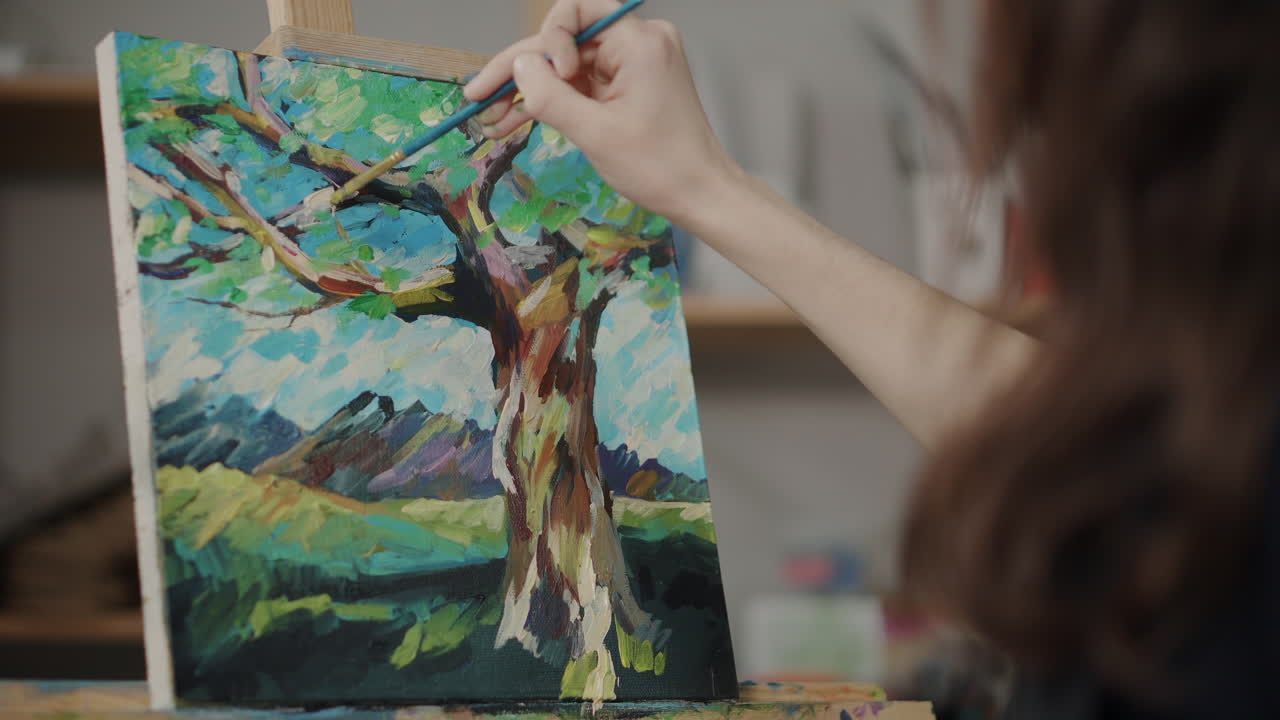 Abstract painting of a tree