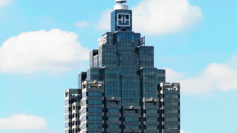 zoomed view of top of skyscraper