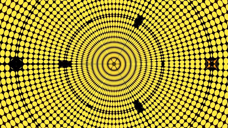 Abstract background with rows of many yellow turning coins, 3d render backdrop, computer generating