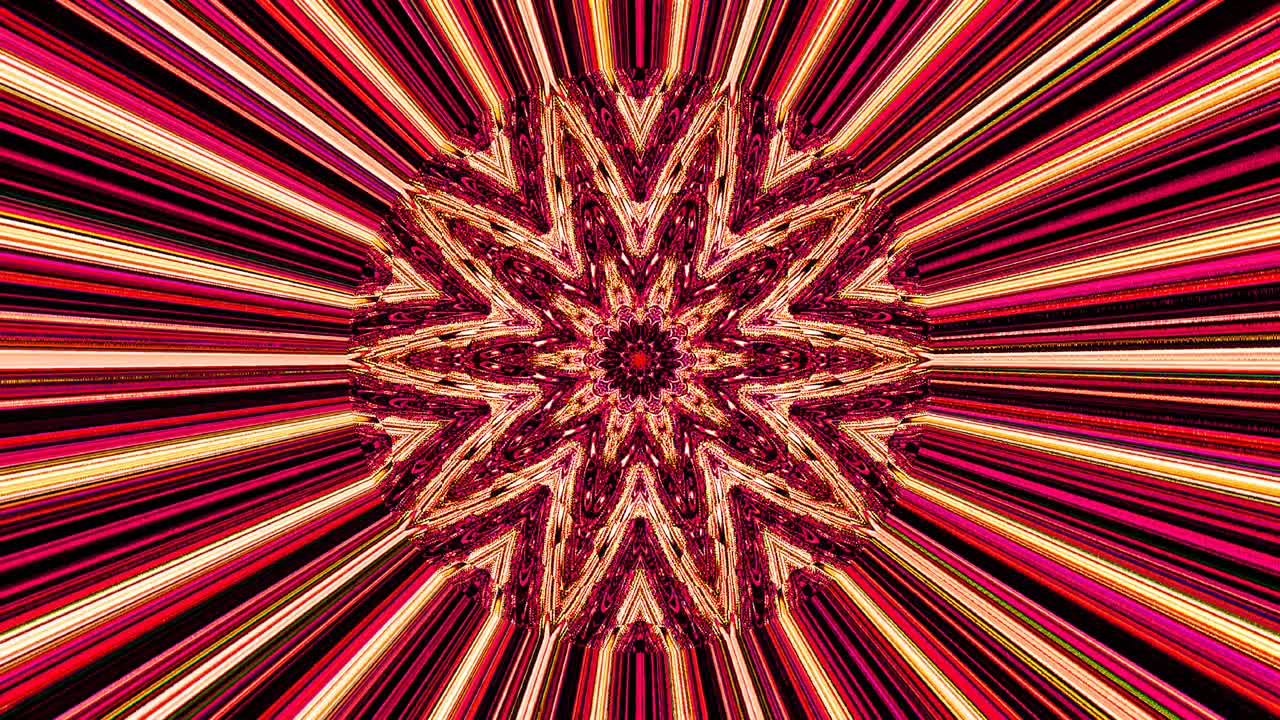 Beautiful abstract kaleidoscope that shines, a radiant light that regulates the subtle movements