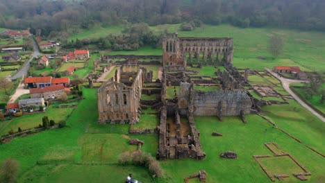 impressive ruins of the rievaulx abbey in the valley of north york moors, north yorkshire, england