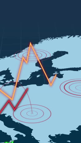 animation of world map over data processing