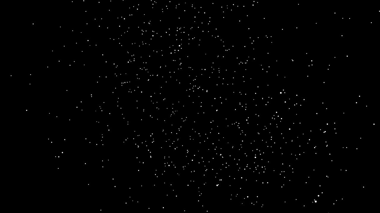 abstract white dots is random moving animation with black background ...