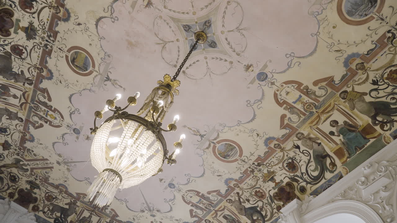 Ornate Ceiling with Chandelier