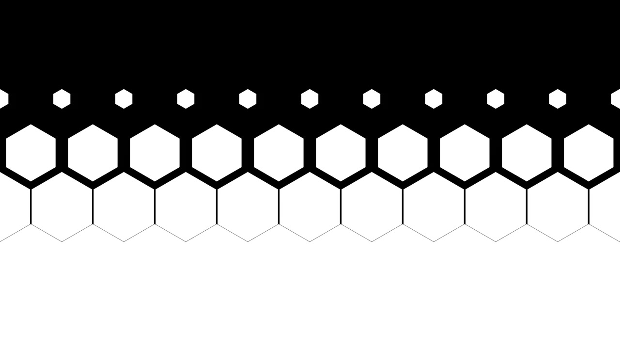 Padrão Hexagonal Abstrato Transicionando de Preto para Branco