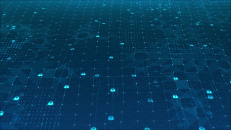 futuristic hud technology digital data network blockchain connection digital cyberspace abstract