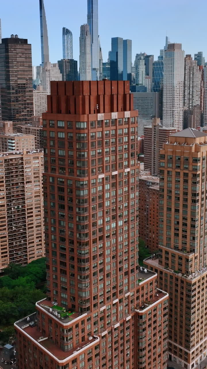 Cityskyline building of new york. Aerial view of american skyscrapes.