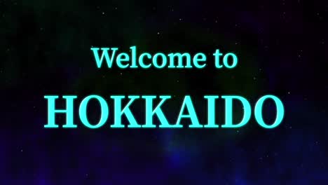 bienvenido a hokkaido mensaje de texto animación gráficos en movimiento