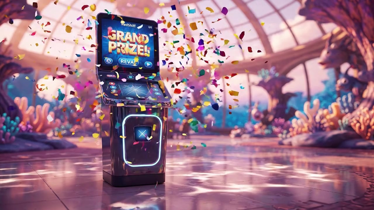 Una Scena Vibrante con una Slot Machine che Mostra 'Gran Premio!' in un Ambiente Colorato Ispirato al Mondo Sottomarino con Elementi Decorativi di Corallo e Illuminazione Soffusa