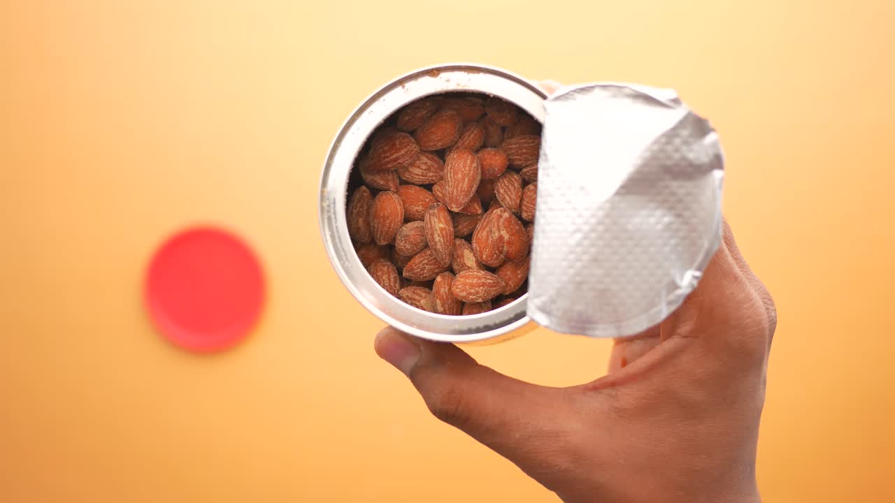 Open Can of Roasted Almonds