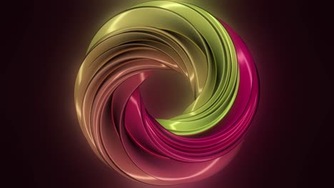 abstract 3d geometric spiral with metallic colors