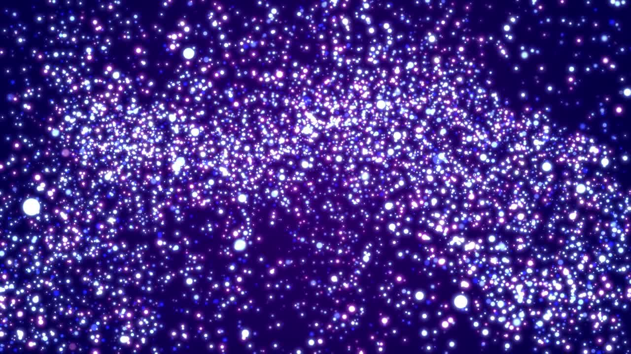 Particelle luminose: paese delle meraviglie invernale festivo con stelle e scintille