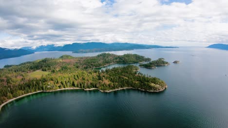 islets bay bc coast canada aerial view