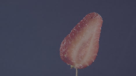 strawberry rotating with loop on blue screen for chroma key