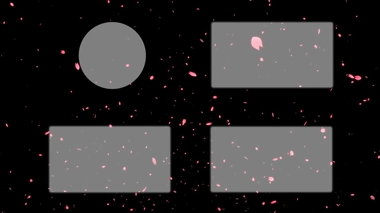 체리 꽃 잎자루 입자 끝 카드 끝 화면 모션 그래픽