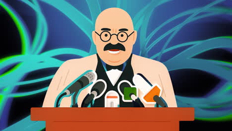 man giving a press conference