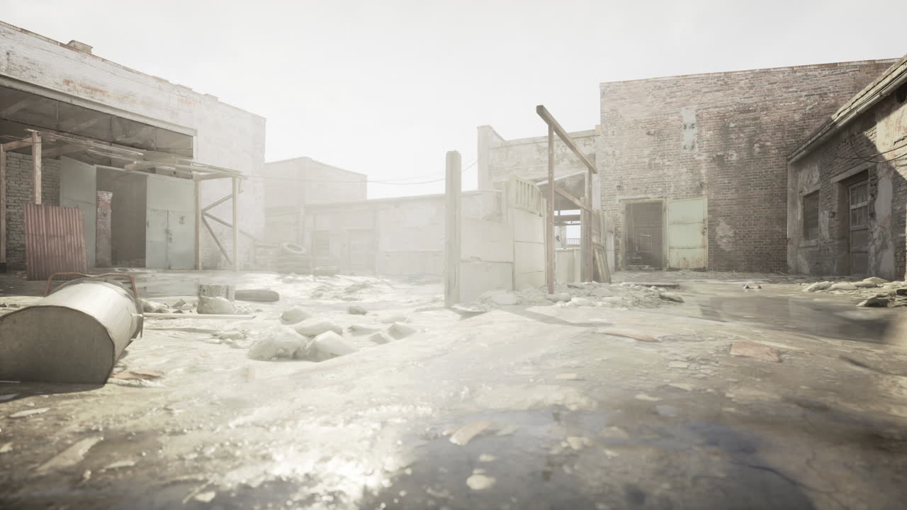 황폐한 도시 환경의 버려진 건물