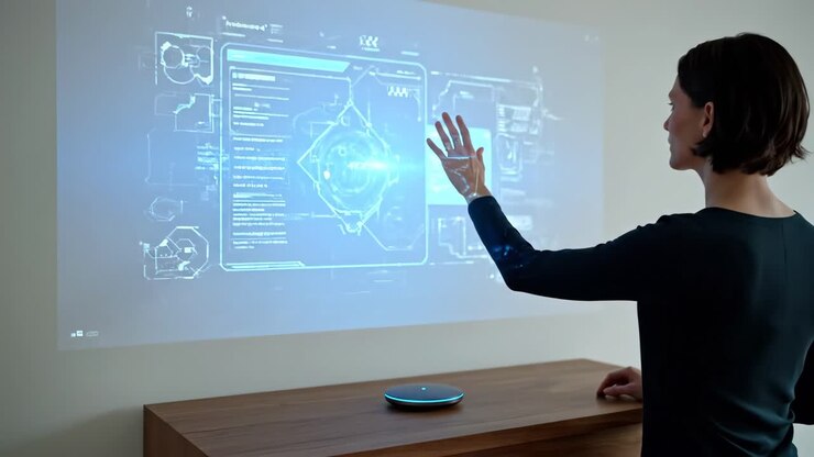 Futuristic Smart Speaker with Holographic Display
