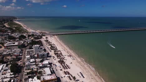 view of the big coast of progreso in yucatan, mexico