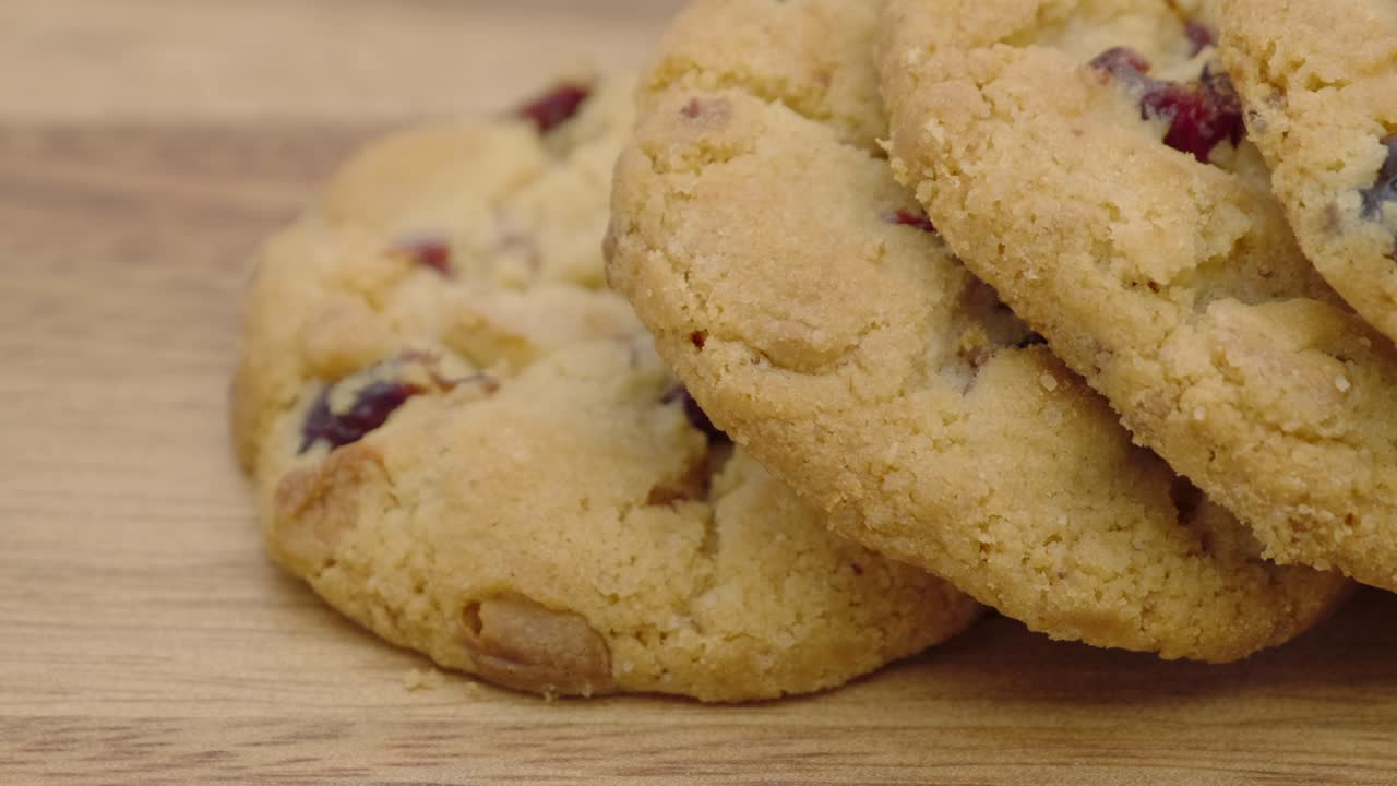 Truck shot of pile a delicious tasty recipe apple cookies homemade isolated on wooden table