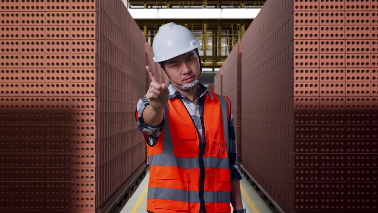 trabajador de la fábrica señal de parada