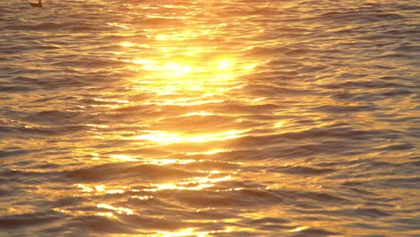 reflejo del cielo naranja en la superficie del mar