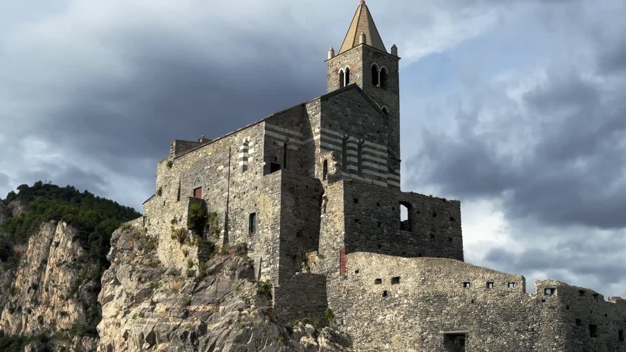 Porto Vener Church low angle from the sea