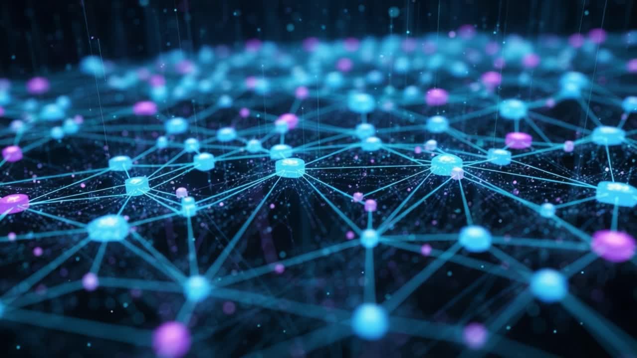 Captivating Visual Representation of a Complex Network, Featuring Interconnected Nodes and Vibrant Colors Emphasizing the Intricacies of Data Transfer and Connectivity