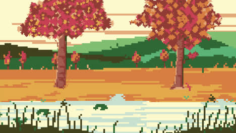 autumn pixel landscape