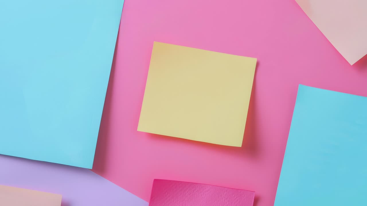 Colorful Sticky Notes Arranged on Multicolored Background