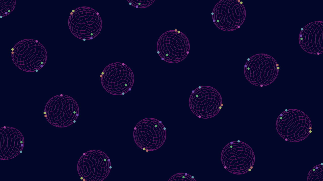 Symmetrical circles - seamless pattern on dark background