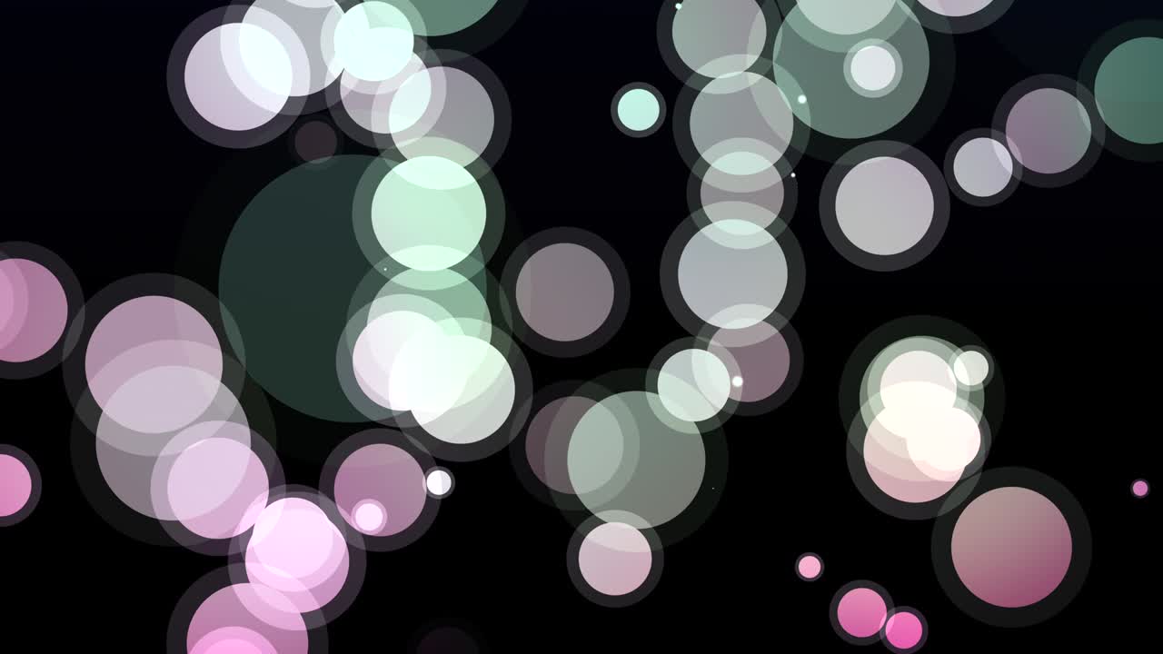 다채로운 애니메이션 원, 입자, 밝은 배경, 4k