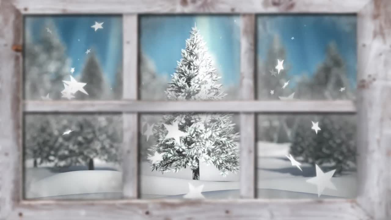 창문 을 통해 볼 수 있는 겨울 풍경