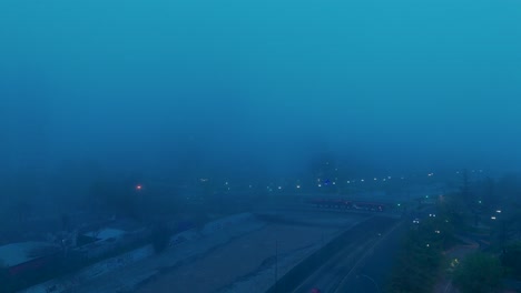 santiago de chile financial district time-lapse providencia at winter morning