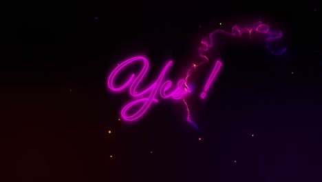 Animation-of-yes-neon-text-on-black-background