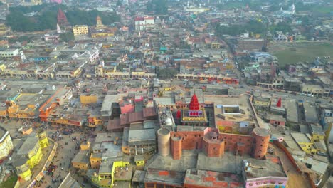 ayodhya drone view shri ram mandir, shri hanuman garhi mandir, lata mangeshkar chowk and ram ki paidi ghats