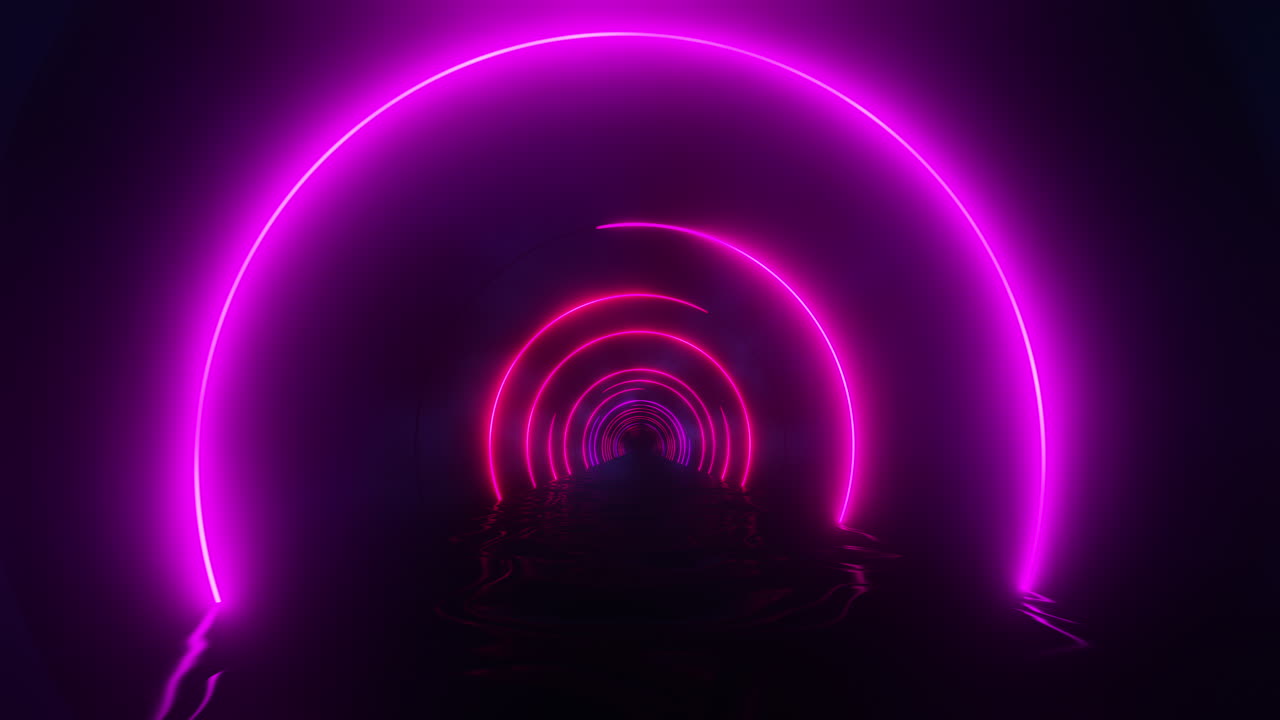 Neon Glowing Tunnel