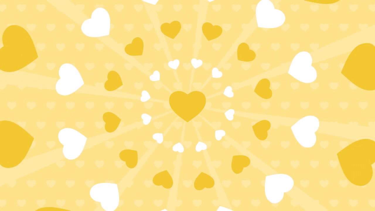 Yellow and White Hearts Pattern