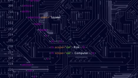 Animación-Del-Procesamiento-De-Datos-Sobre-Fondo-Azul