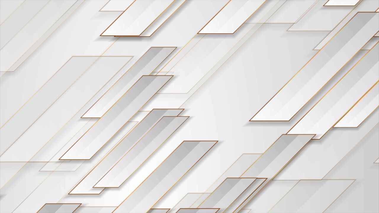fondo de movimiento tecnológico geométrico de papel gris y dorado