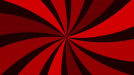 fondo animado abstracto con rayas curvas rojas giratorias en fondo negro